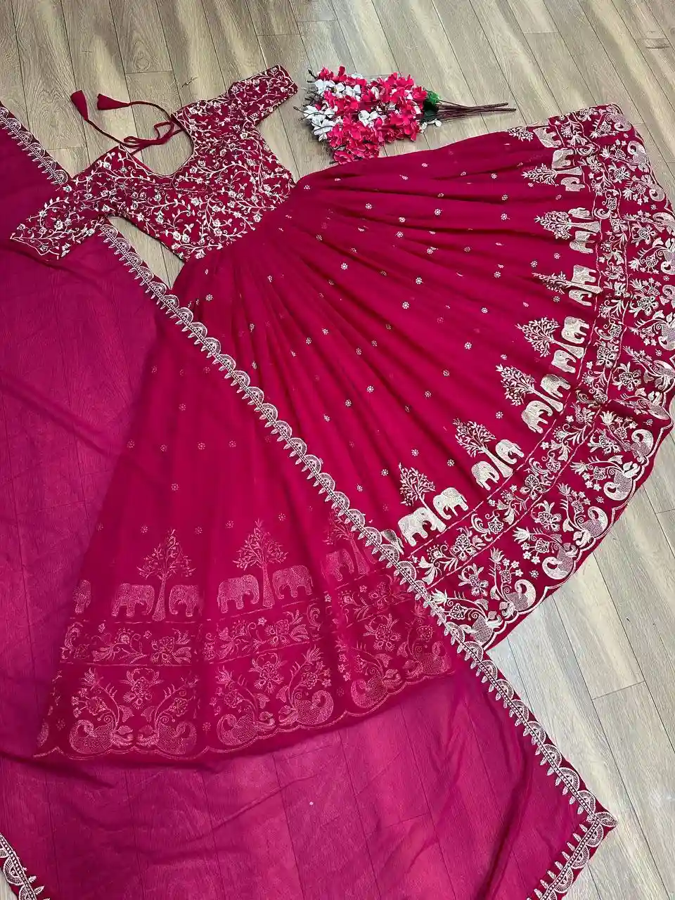 Festival Special Fox Georgette Embroidered Gown with Dupatta