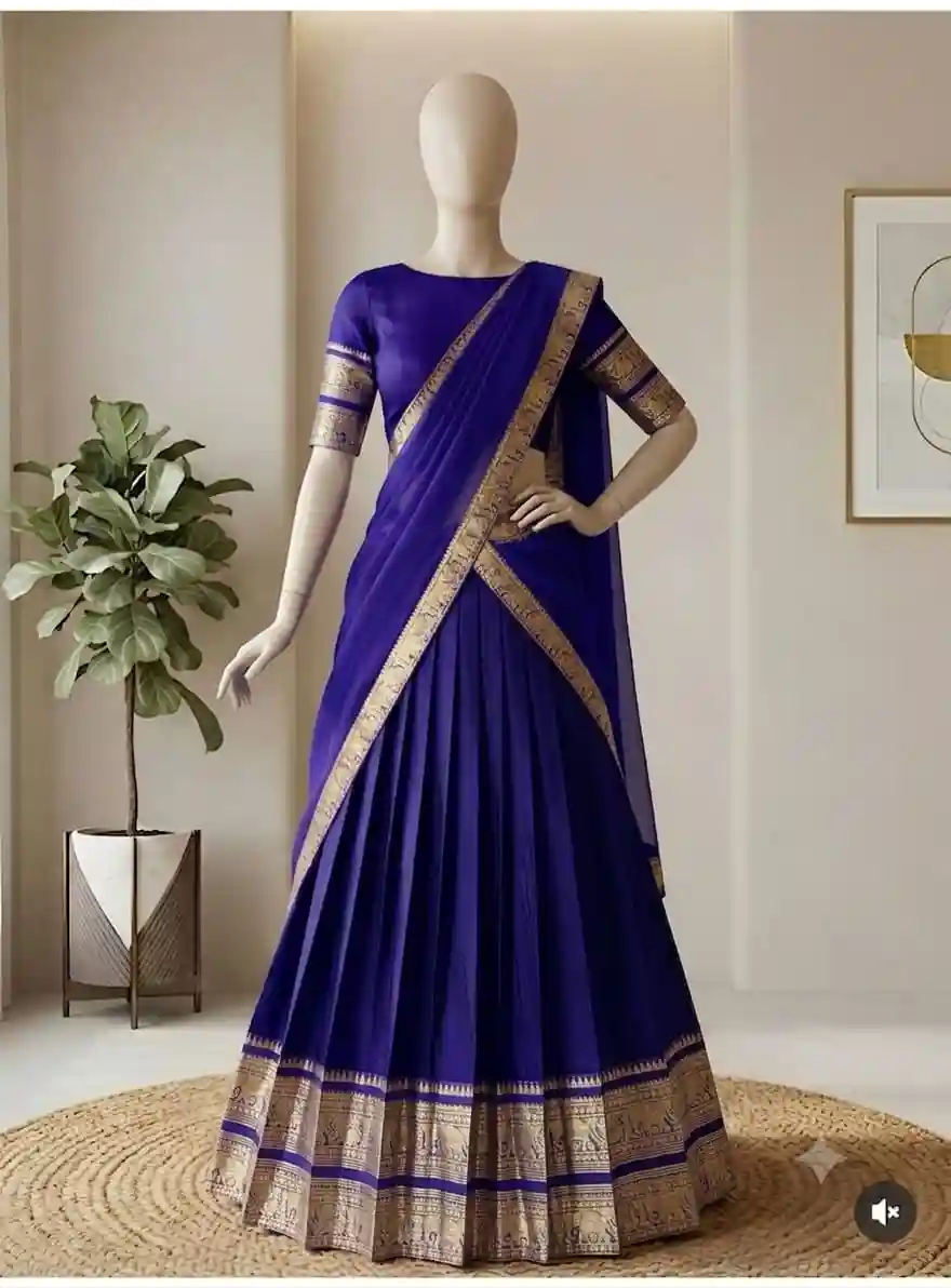 The South-style Kanjivaram Type silk lehenga (L16)