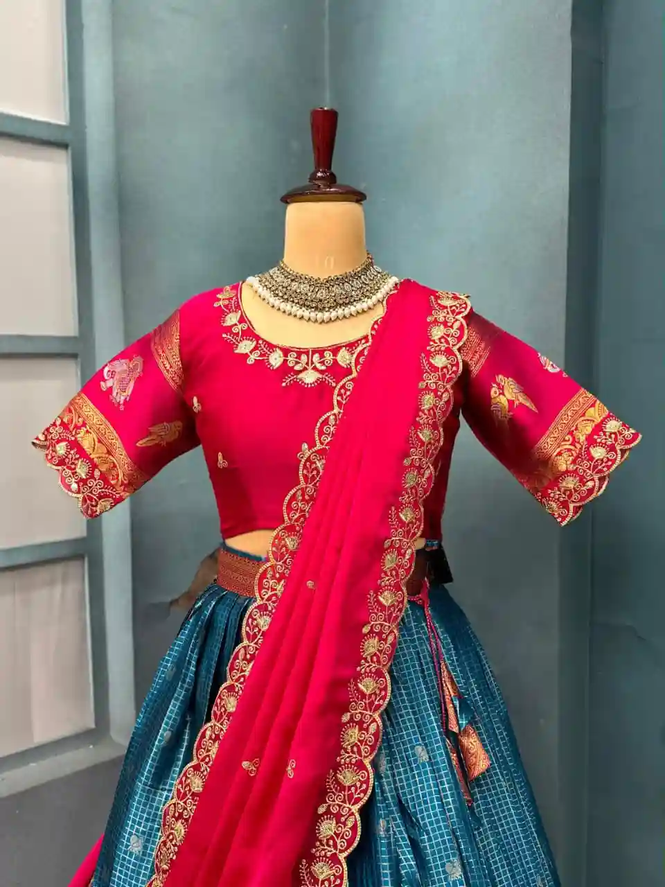 Full stiched Kanjivaram silk Lehanga (LH03)