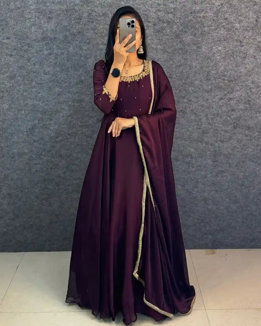 Premium rangoli silk Anarkali with dupatta(RS003)
