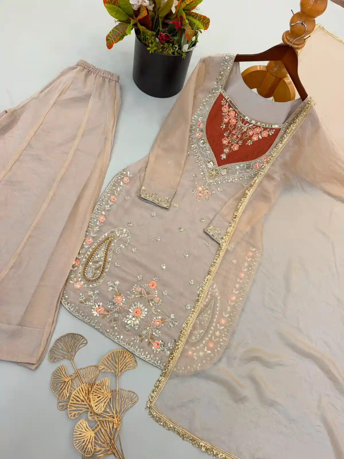 Embroidery Sequence Sharara Set (ES04)