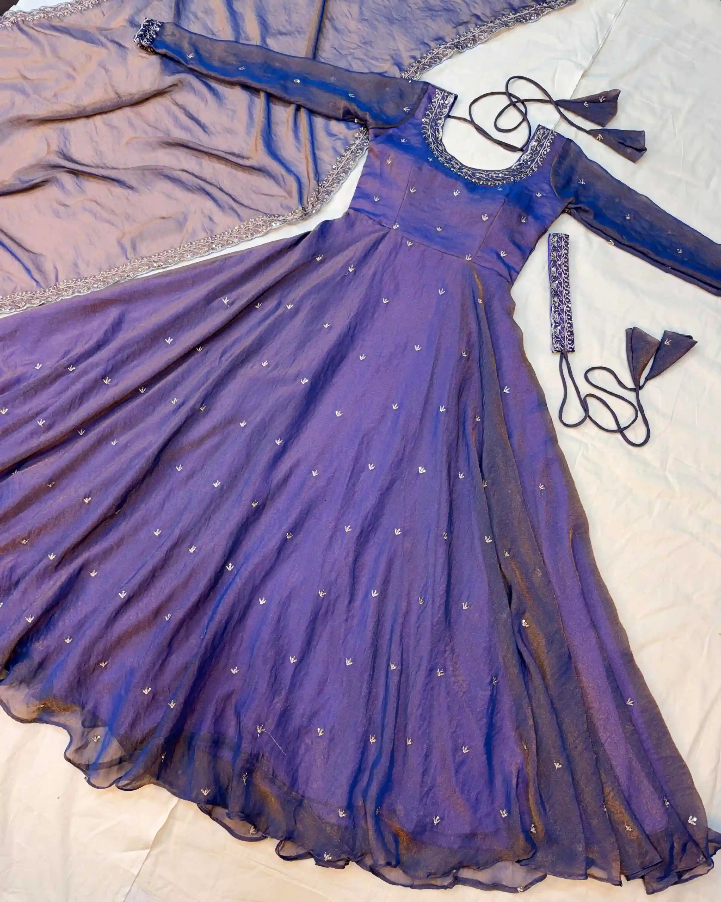South Silk Gown with Dupatta & Belt ( PSSG01)