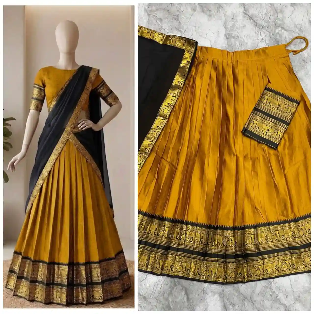 The South-style Kanjivaram Type silk lehenga (L19)