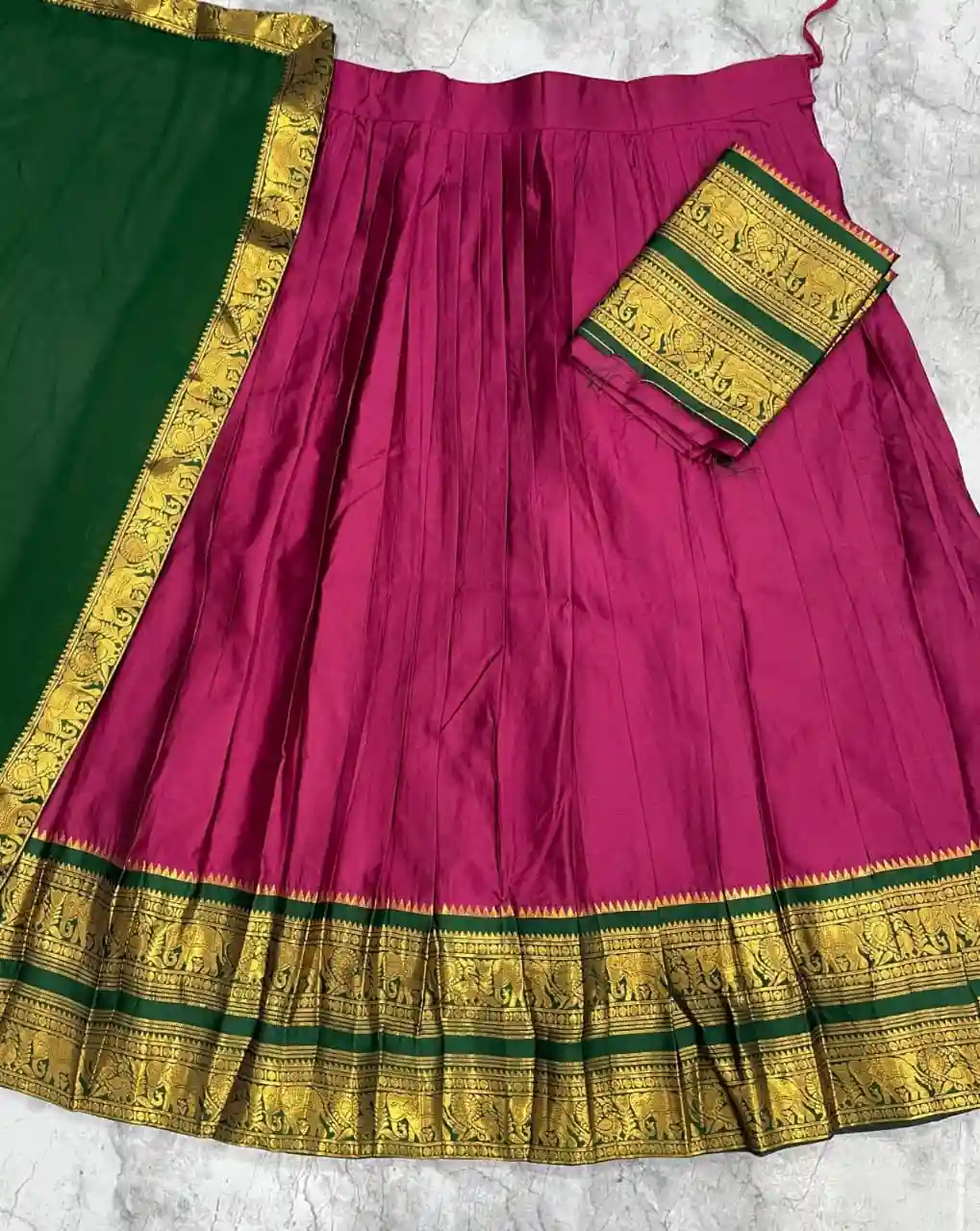 The South-style Kanjivaram Type silk lehenga (L12)