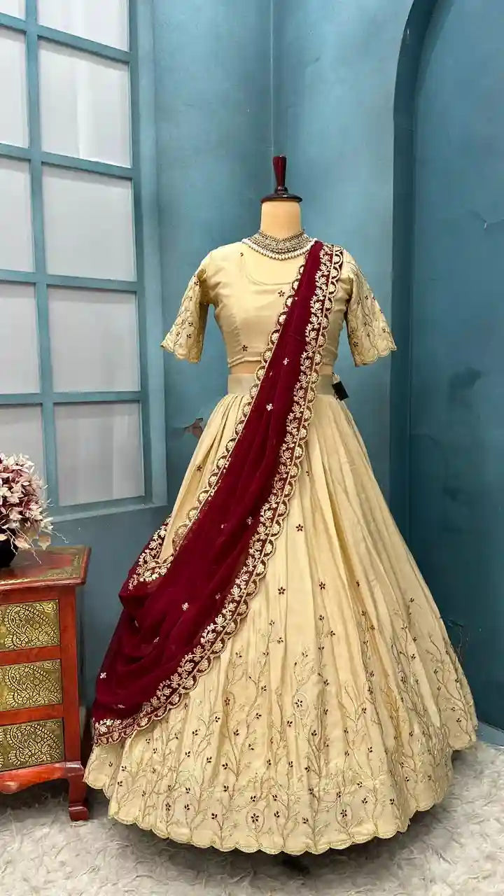 Full stiched Kanjivaram silk Lehanga (TL02)