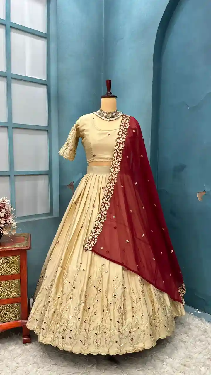 Full stiched Kanjivaram silk Lehanga (TL02)