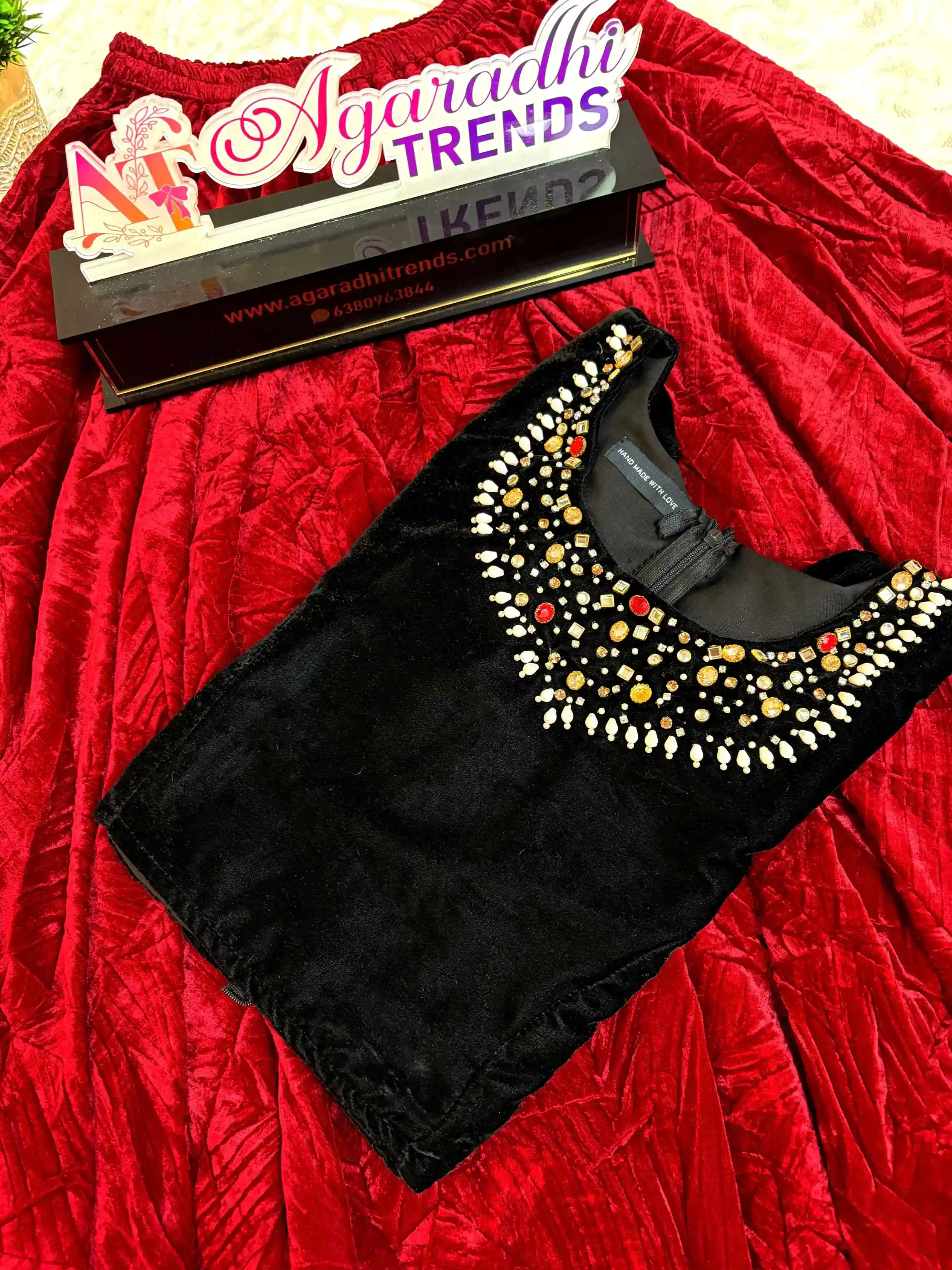 Velvet Crop Top with Skirt (VCT01)