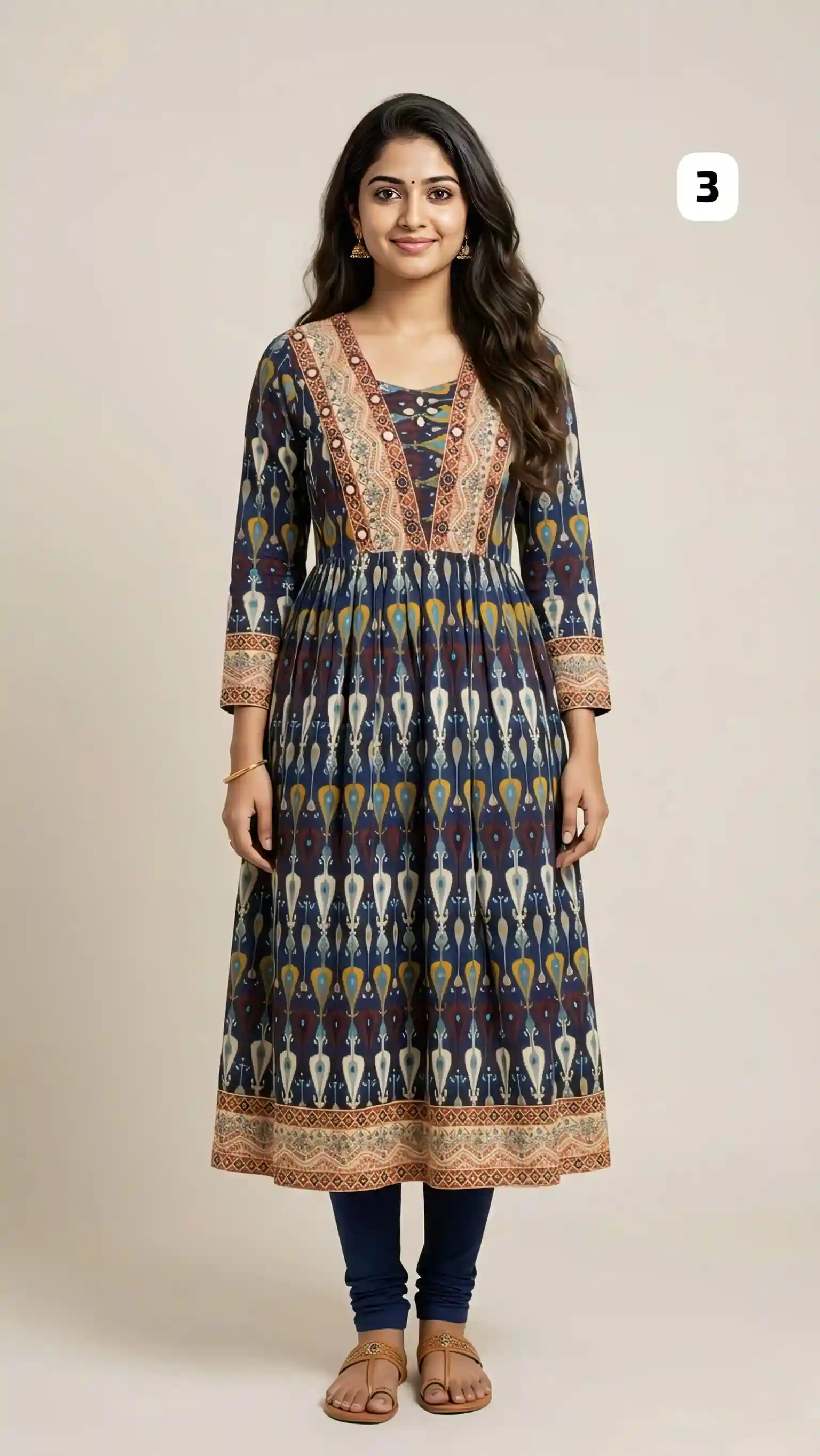 Cotton Mirror work Kurti 03