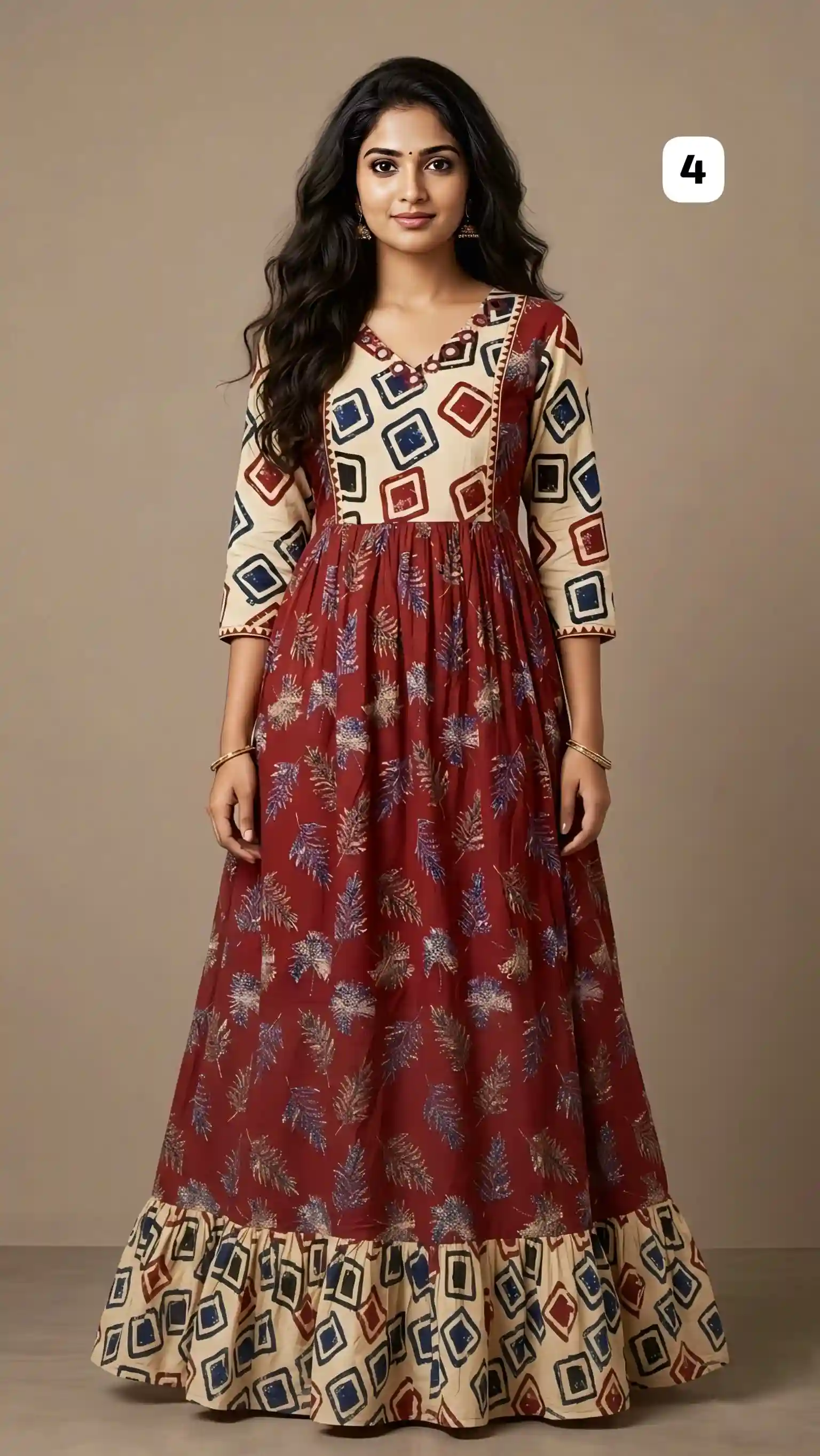 Cotton Mirror work Kurti 04