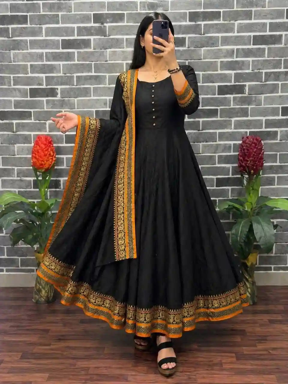 VICHITRA SILK ANARKALI WITH DUPATTA (VSA04)