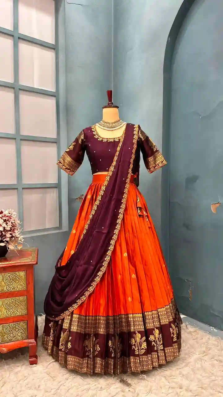 Full stiched Kanjivaram silk Lehanga (L001)