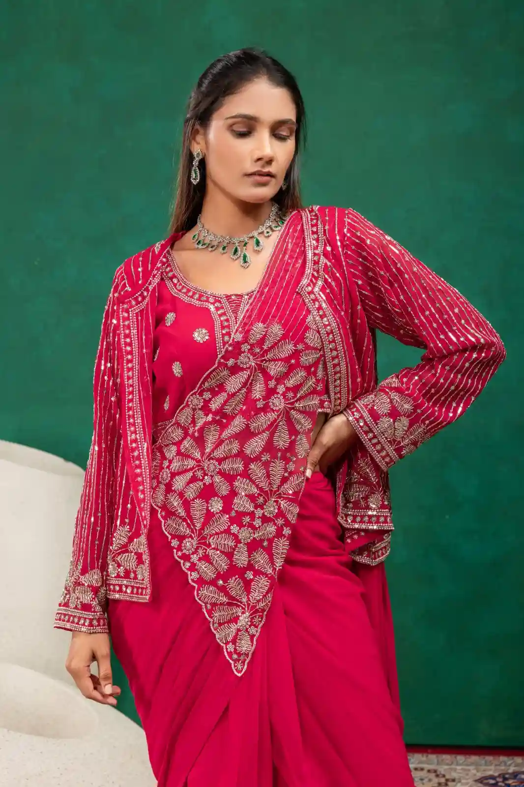 FAUX GEORGETTE KOTI SAREE (KS01)