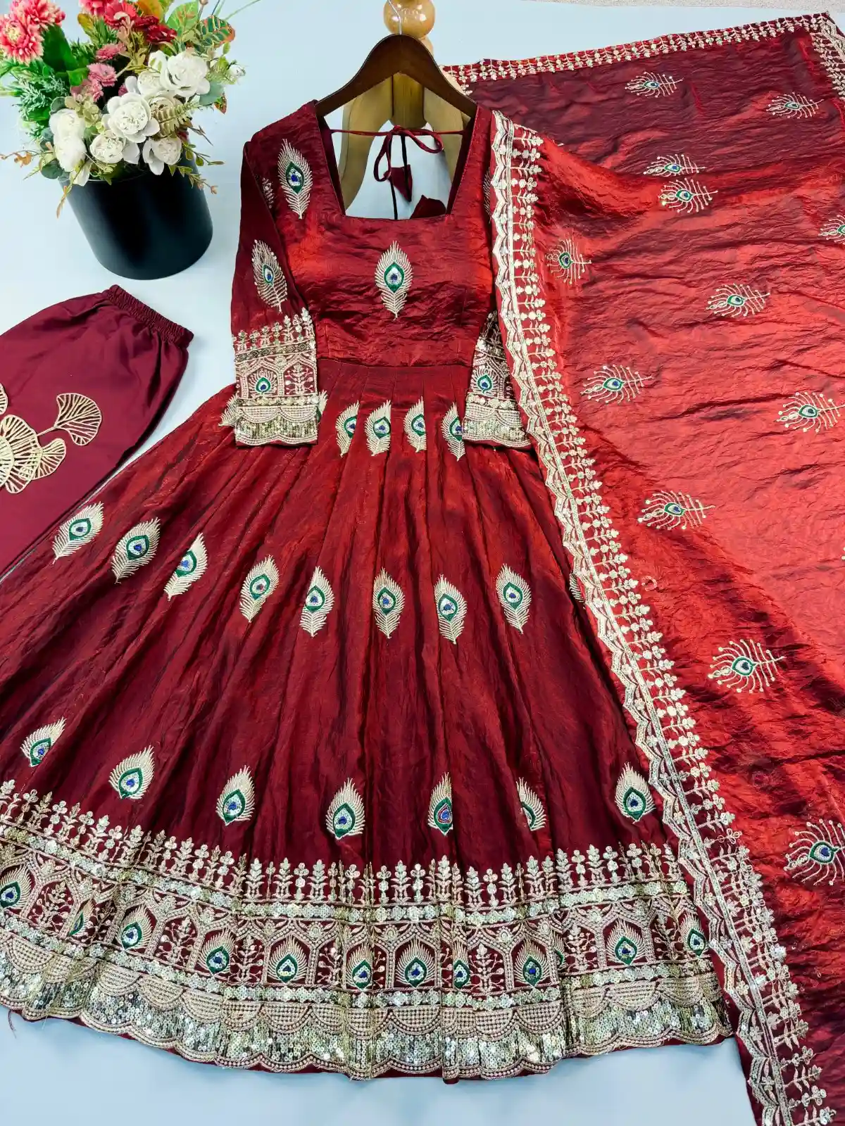 Heavy fendy silk 3 piece designer set (FSD13)