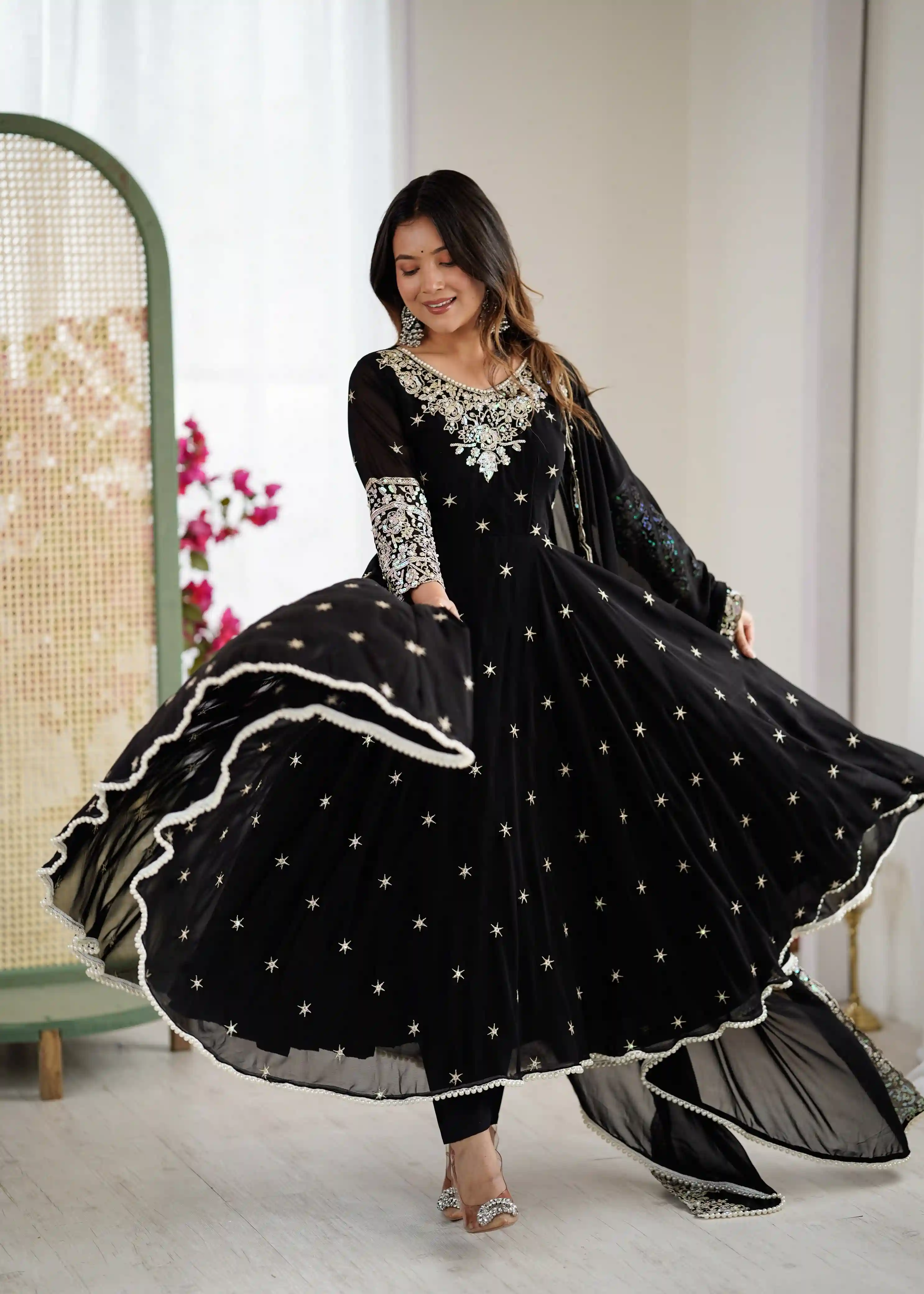 Elegant Embroidered Rembo Sequence Anarkali (RSA03)