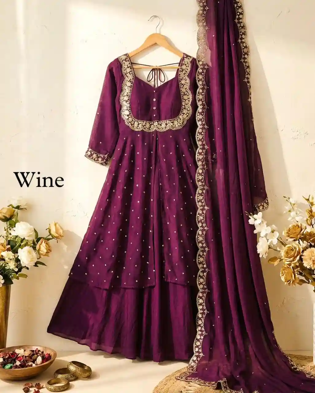Vichitra Silk skirt and cape pcs (VSK05)