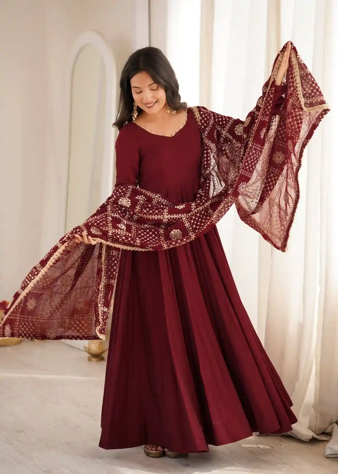Pure Romansilk Chanderi Anarkali (PRCA02)
