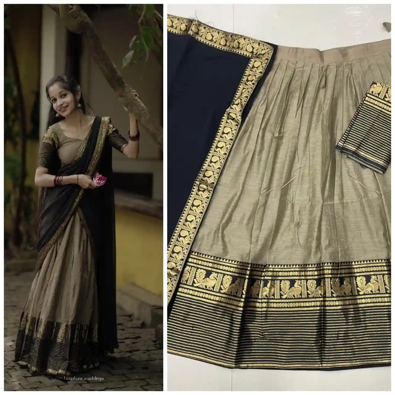 The South-style Kanjivaram Type silk lehenga (L29)