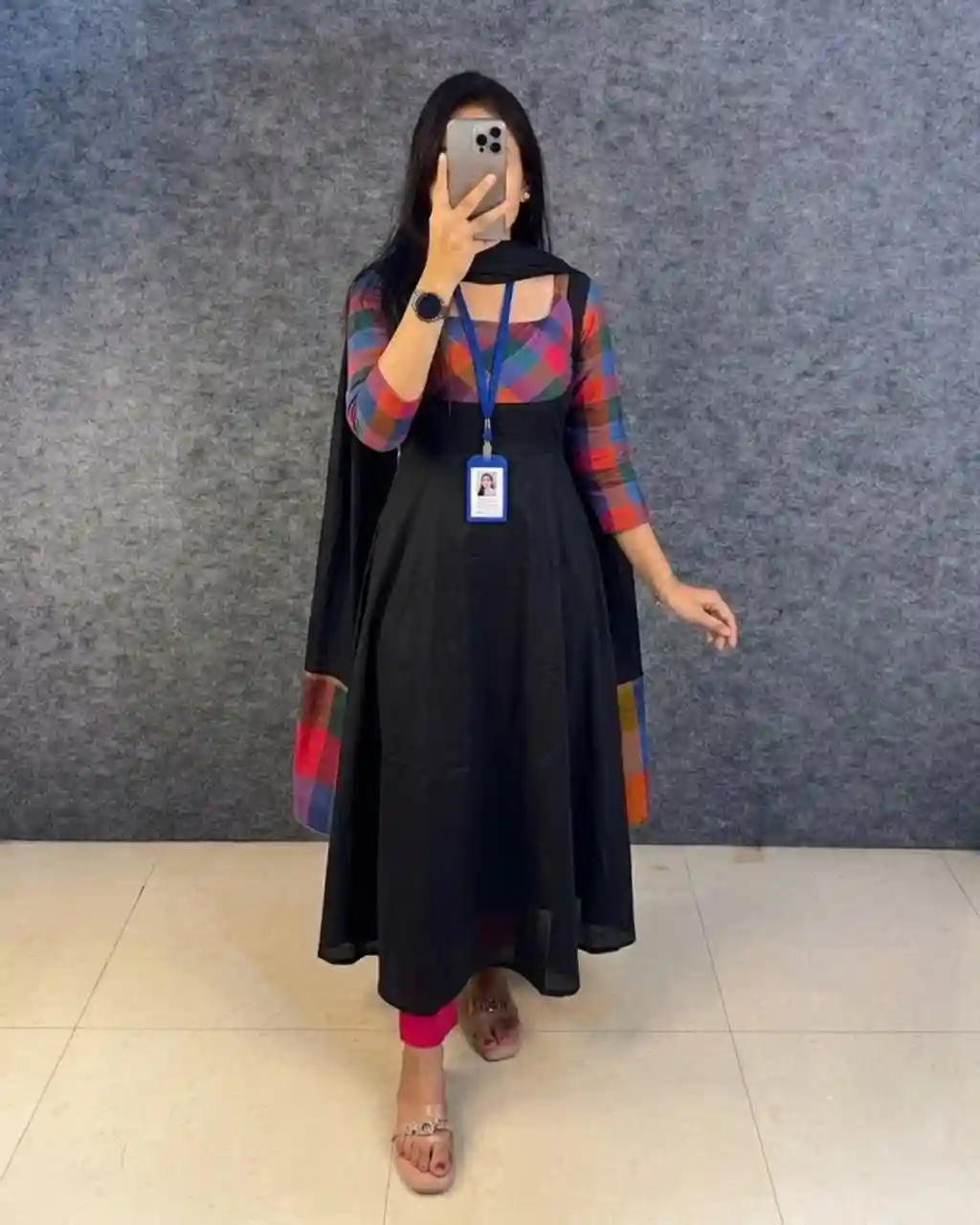 Madras Kattam Gown dupatta (MK02)