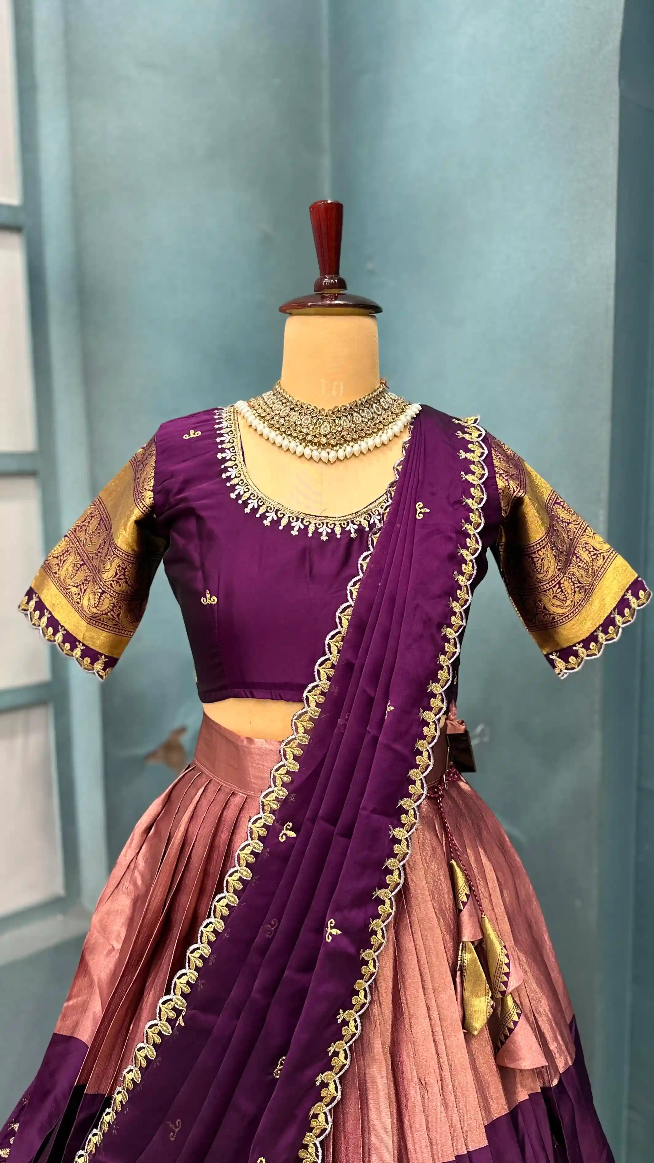 Full stiched Kanjivaram silk Lehanga (LH02)