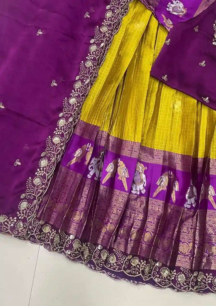 Full stiched Kanjivaram silk Lehanga (LH04)