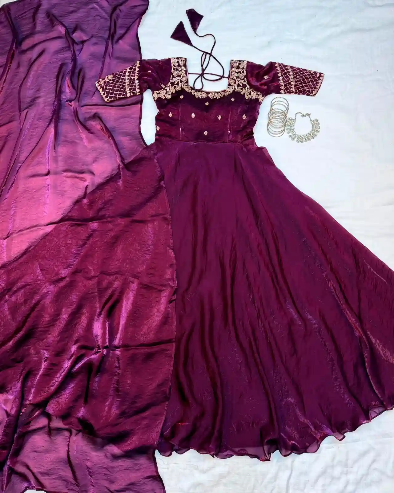 Embroidery Sequence Gown with Dupatta (ESG01)