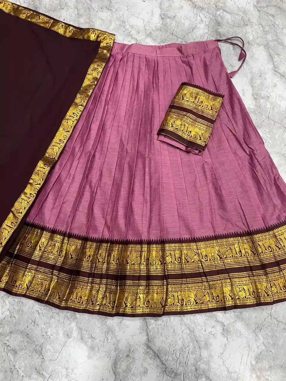 The South-style Kanjivaram Type silk lehenga (L14)