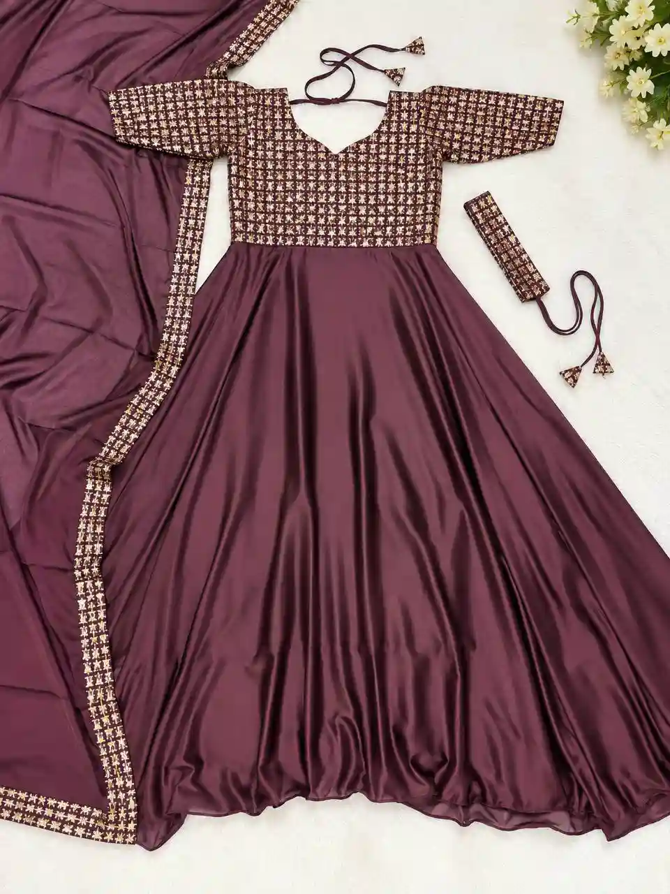 RANGOLI SILK ANARKALI MEROON (RSA02)