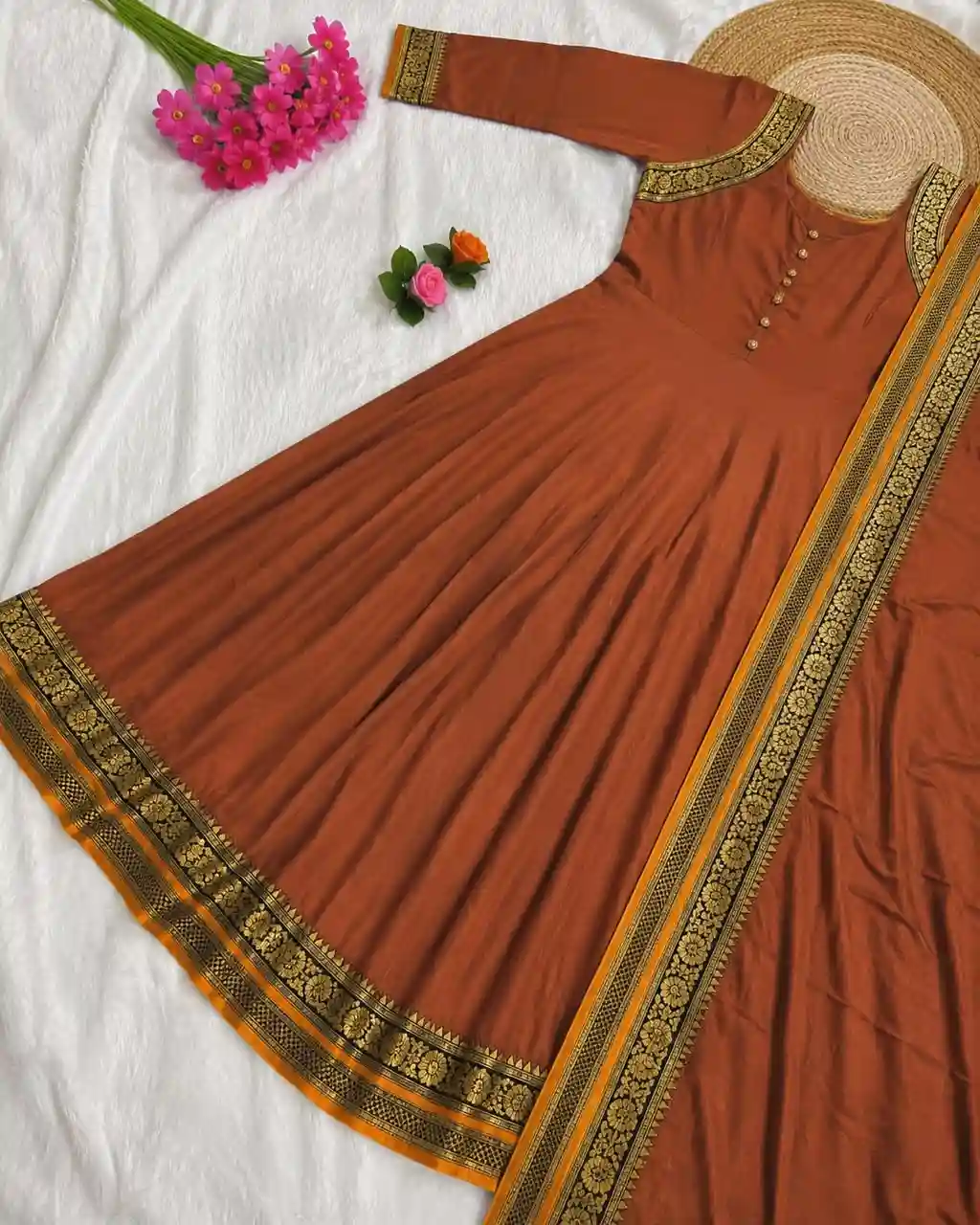 VICHITRA SILK ANARKALI WITH DUPATTA (VSA08)