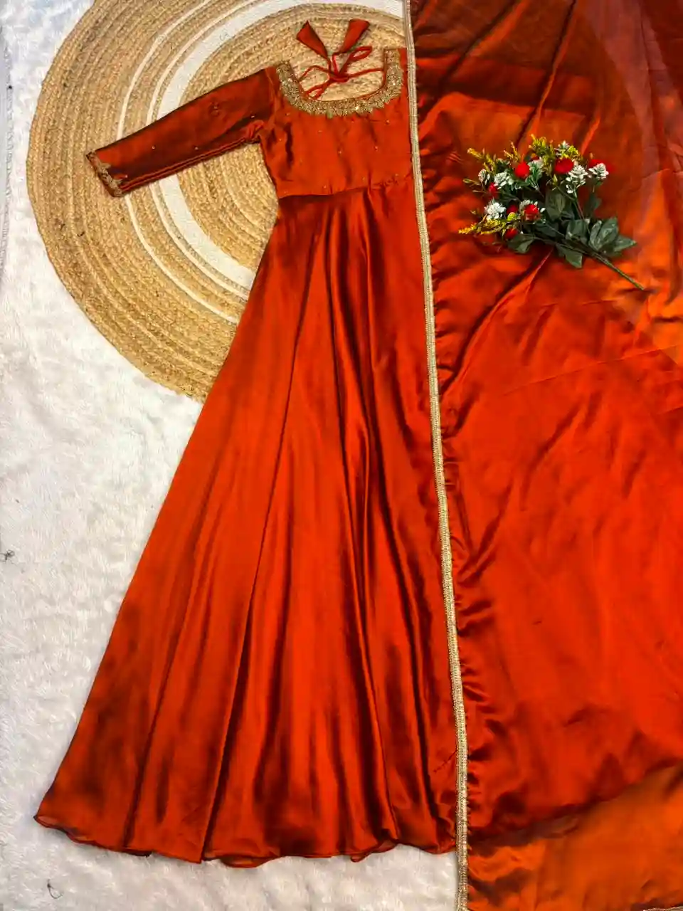 Premium rangoli silk Anarkali with dupatta(RS001)