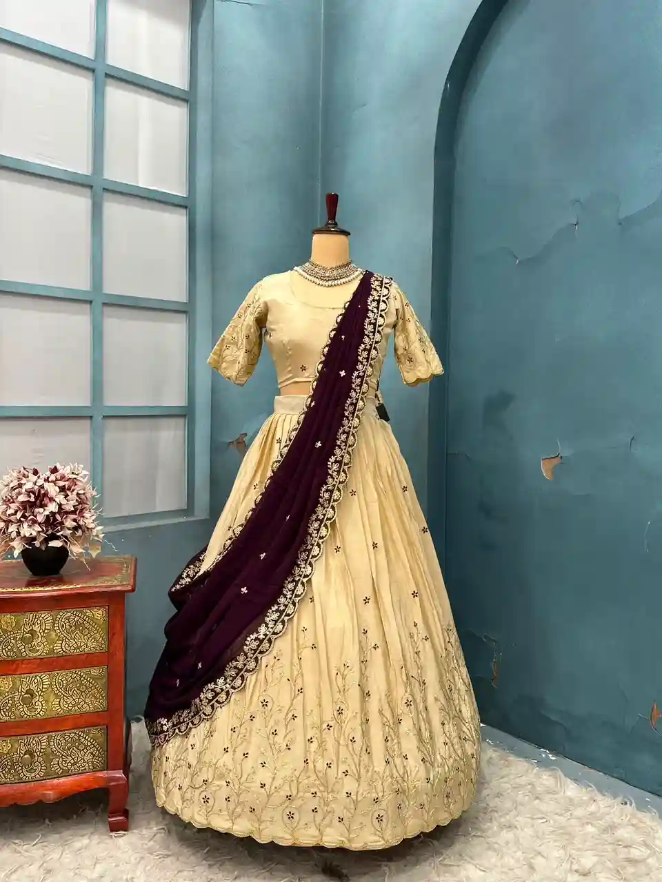 Full stiched Kanjivaram silk Lehanga (TL01)