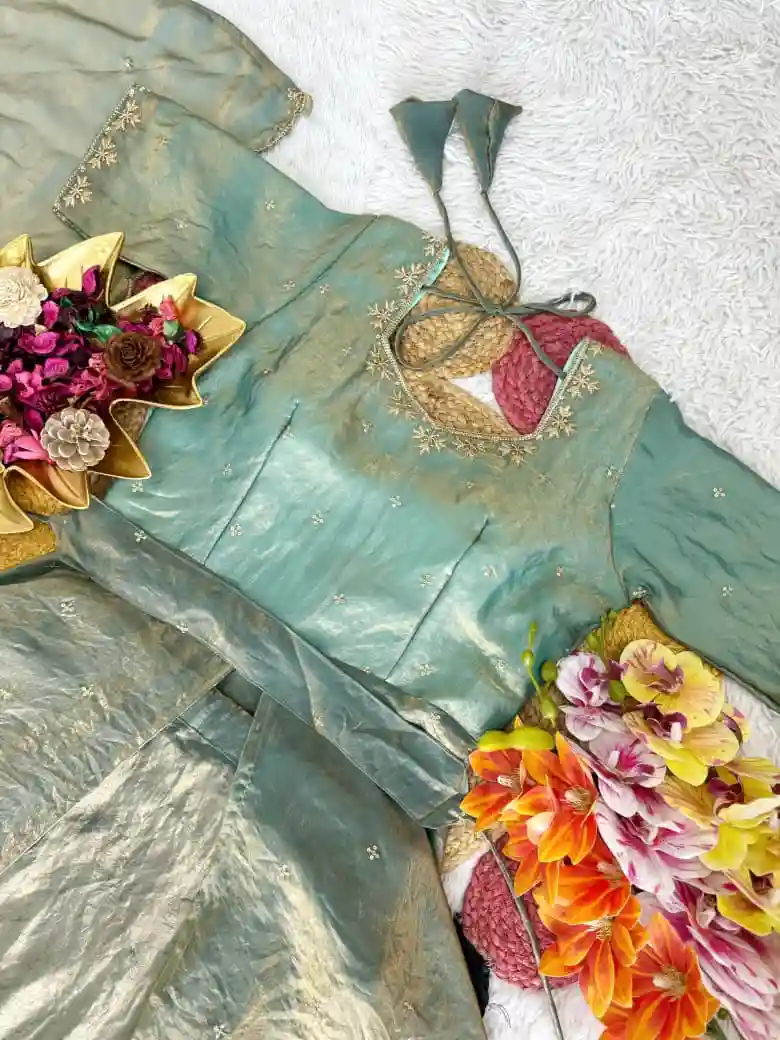 Special Beautiful Heavy Space Silk Lehenga choli Set Double Frill (L05)