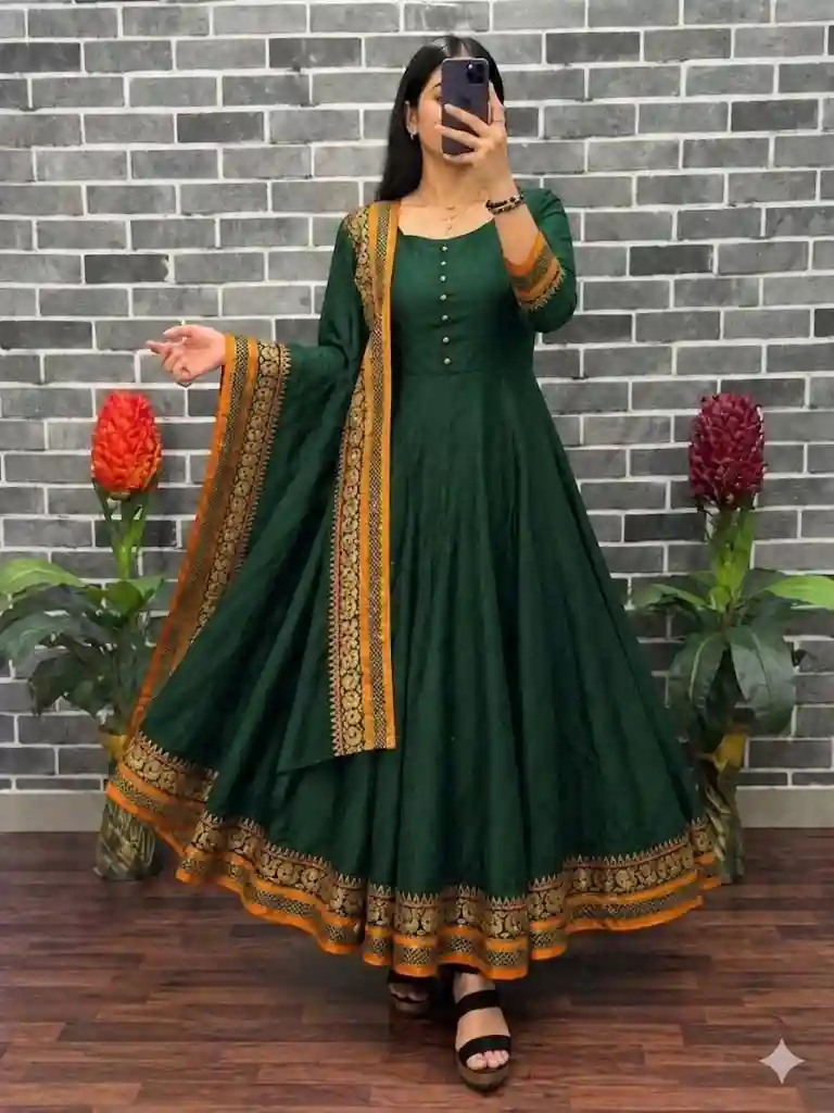 VICHITRA SILK ANARKALI WITH DUPATTA (VSA05)
