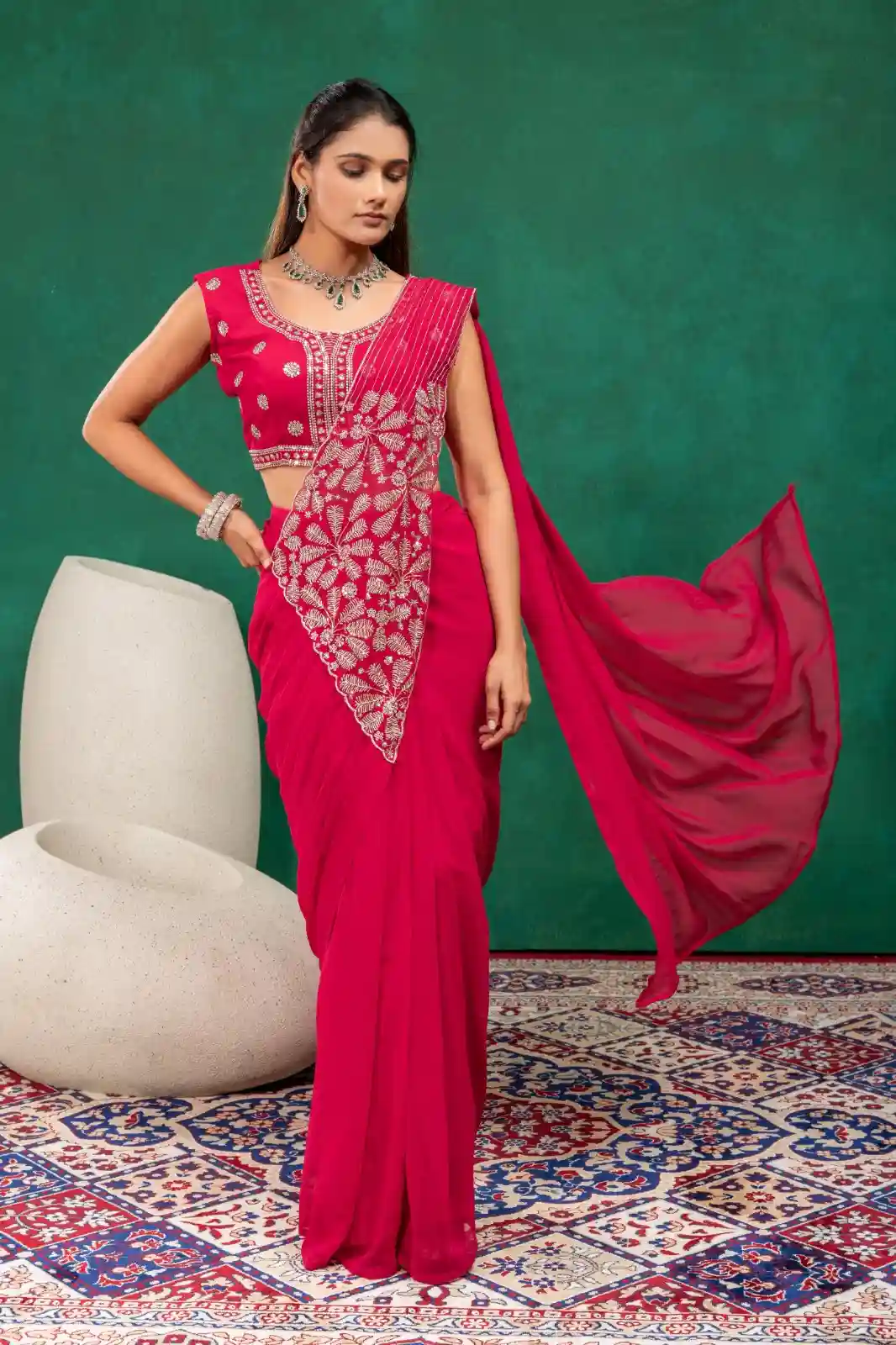 FAUX GEORGETTE KOTI SAREE (KS01)