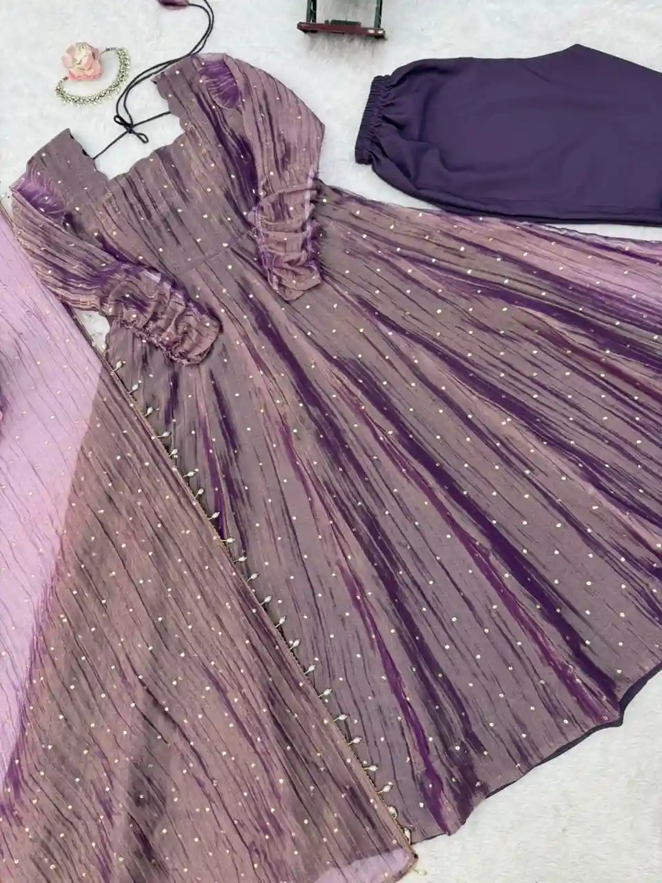 Elegant Salsa Silk Gown Set (SS06)