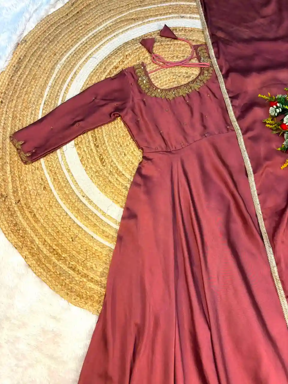 Premium rangoli silk Anarkali with dupatta(RS002)