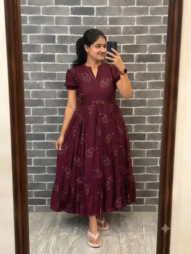 SLUB COTTON ANARKALI (A05)