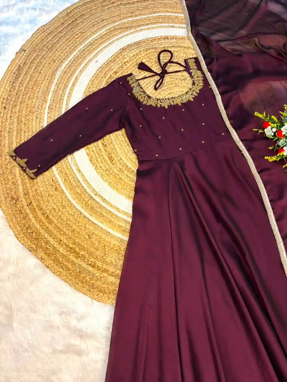 Premium rangoli silk Anarkali with dupatta(RS003)