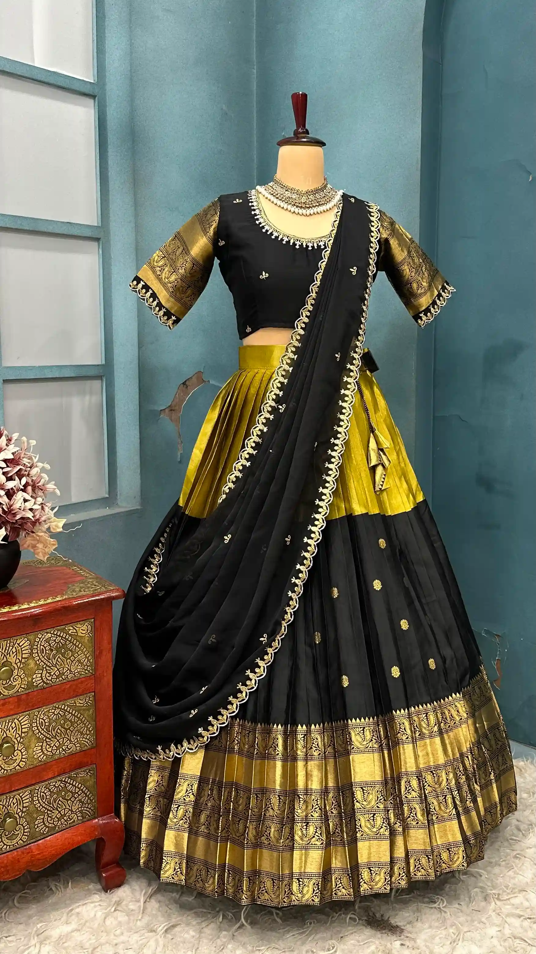Full stiched Kanjivaram silk Lehanga (LH01)