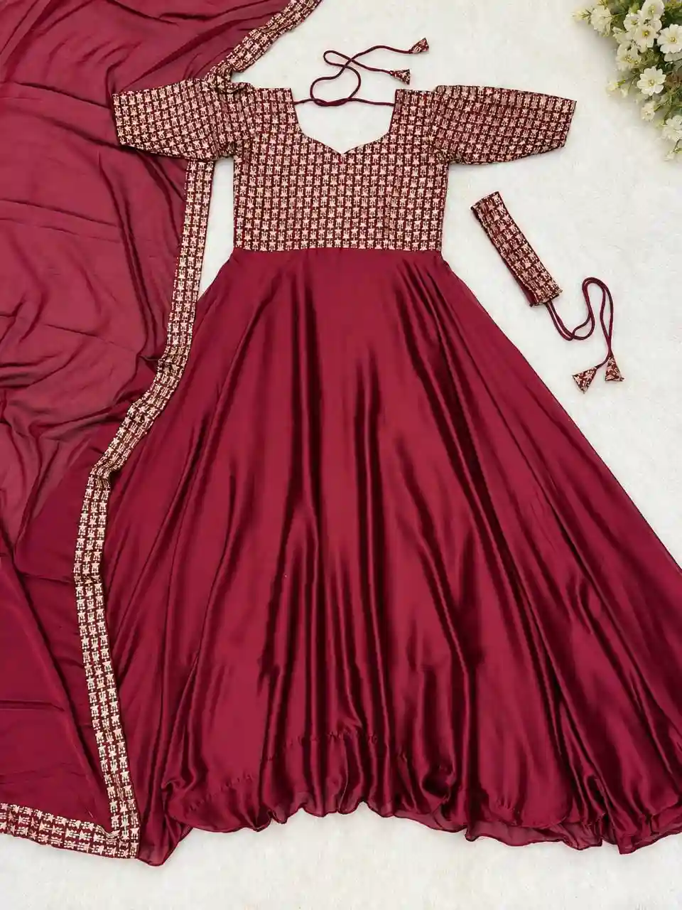 RANGOLI SILK ANARKALI MEROON (RSA01)