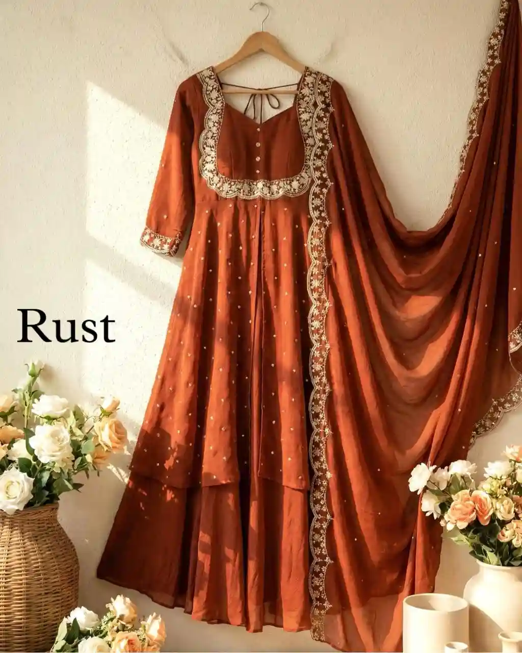 Vichitra Silk skirt and cape pcs (VSK09)