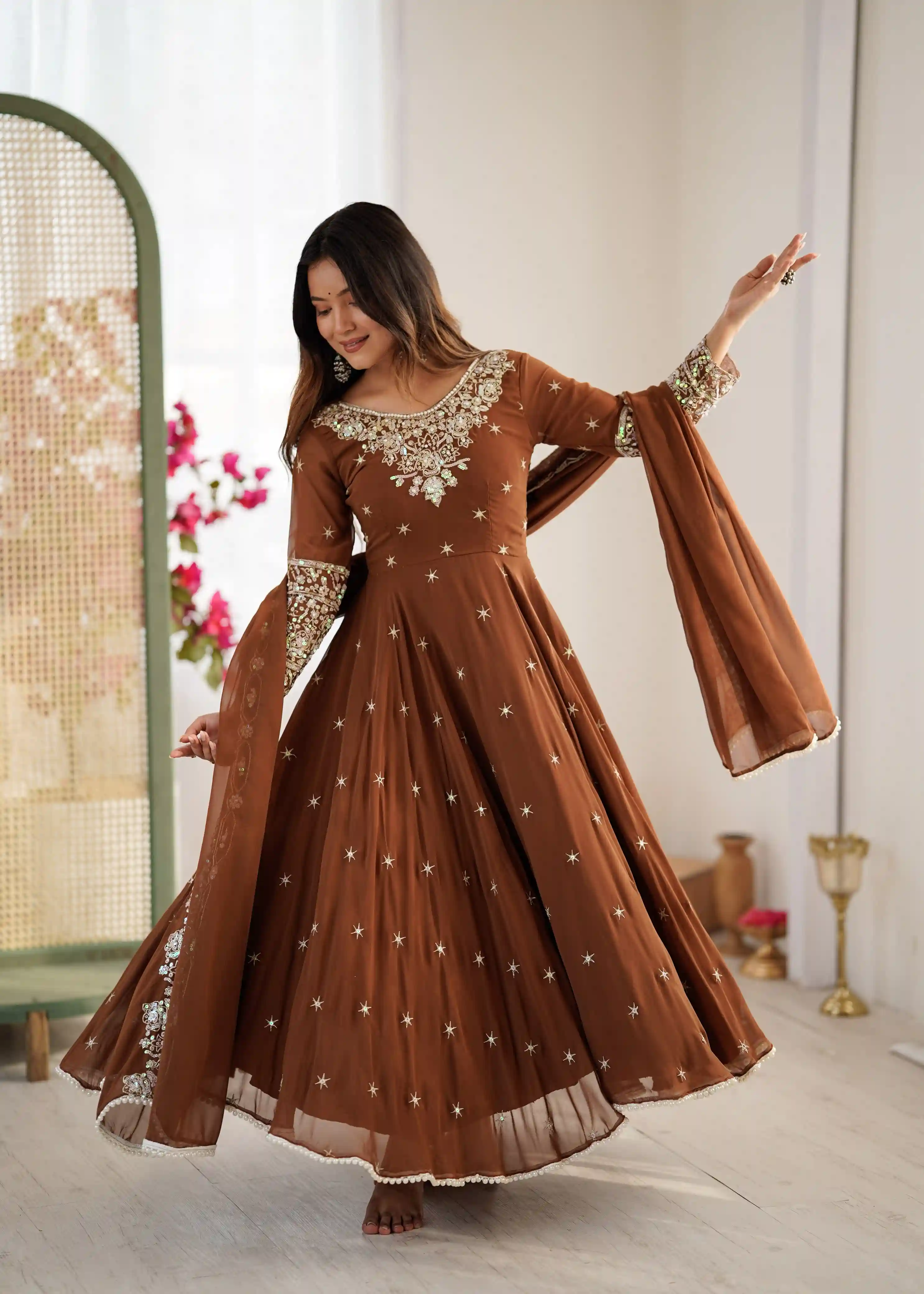 Elegant Embroidered Rembo Sequence Anarkali (RSA05)