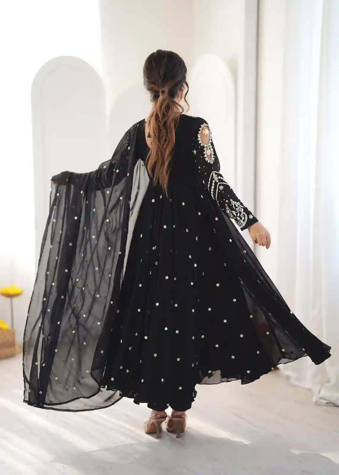Faux Georgette  Gown And Dupatta Set (FGS01)
