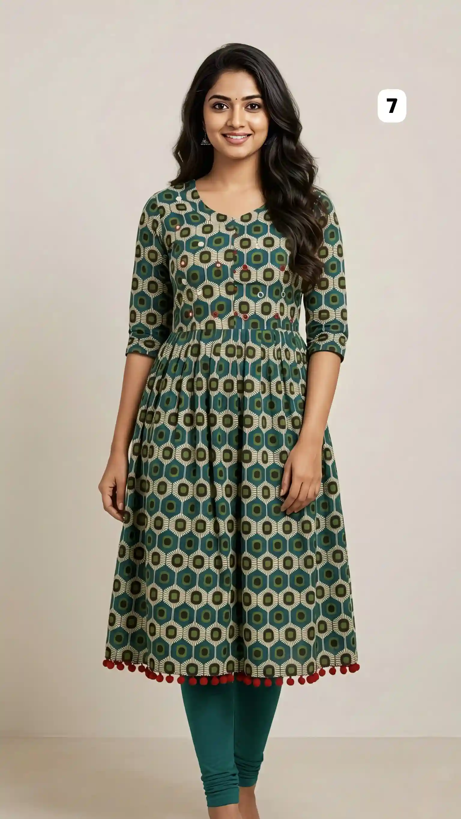 Cotton Mirror work Kurti 07