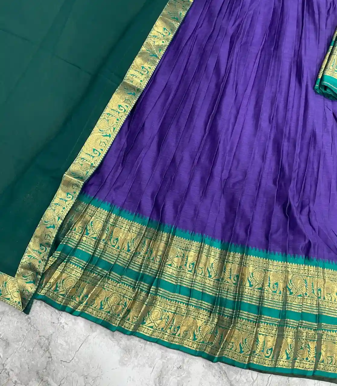 The South-style Kanjivaram Type silk lehenga (L21)