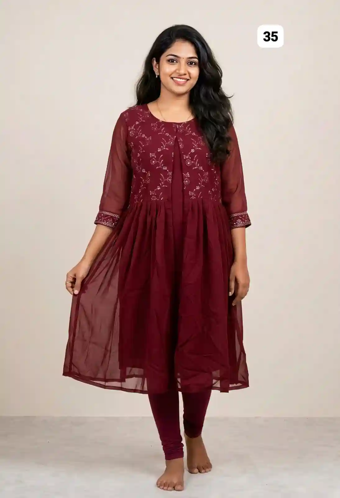 Georgette sequence kurti 35