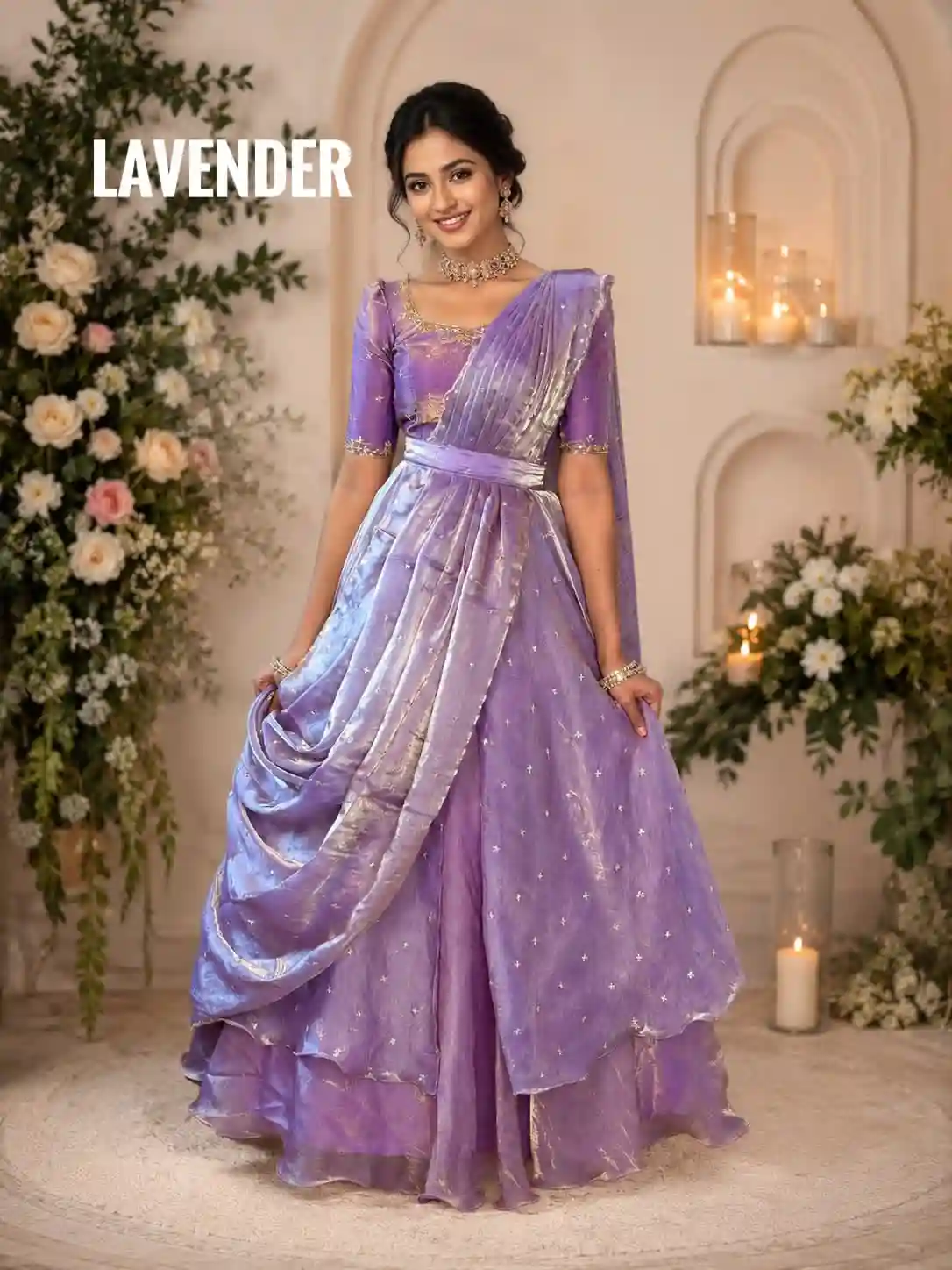 Special Beautiful Heavy Space Silk Lehenga choli Set Double Frill (L08)