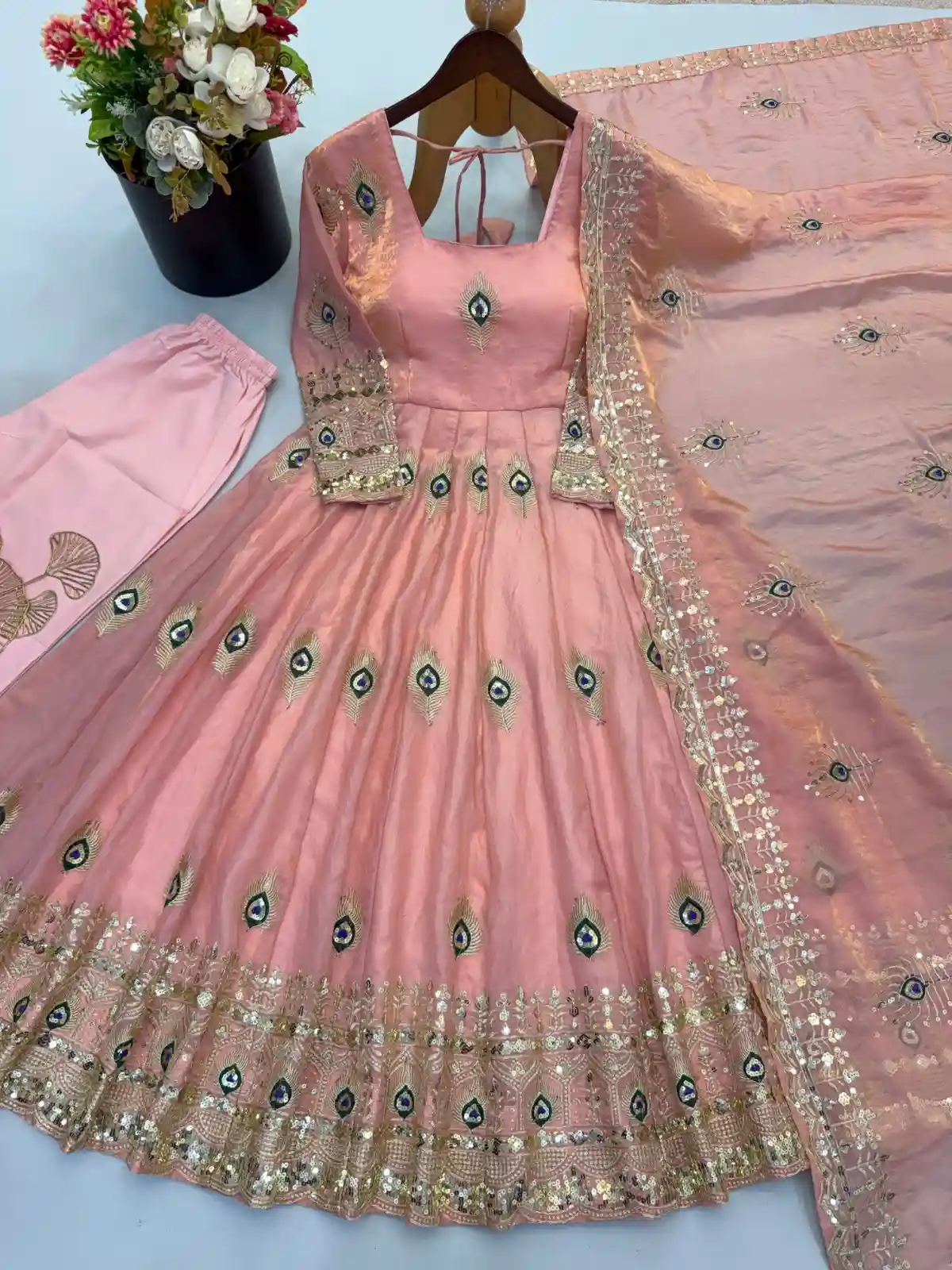 Heavy fendy silk 3 piece designer set (FSD15)