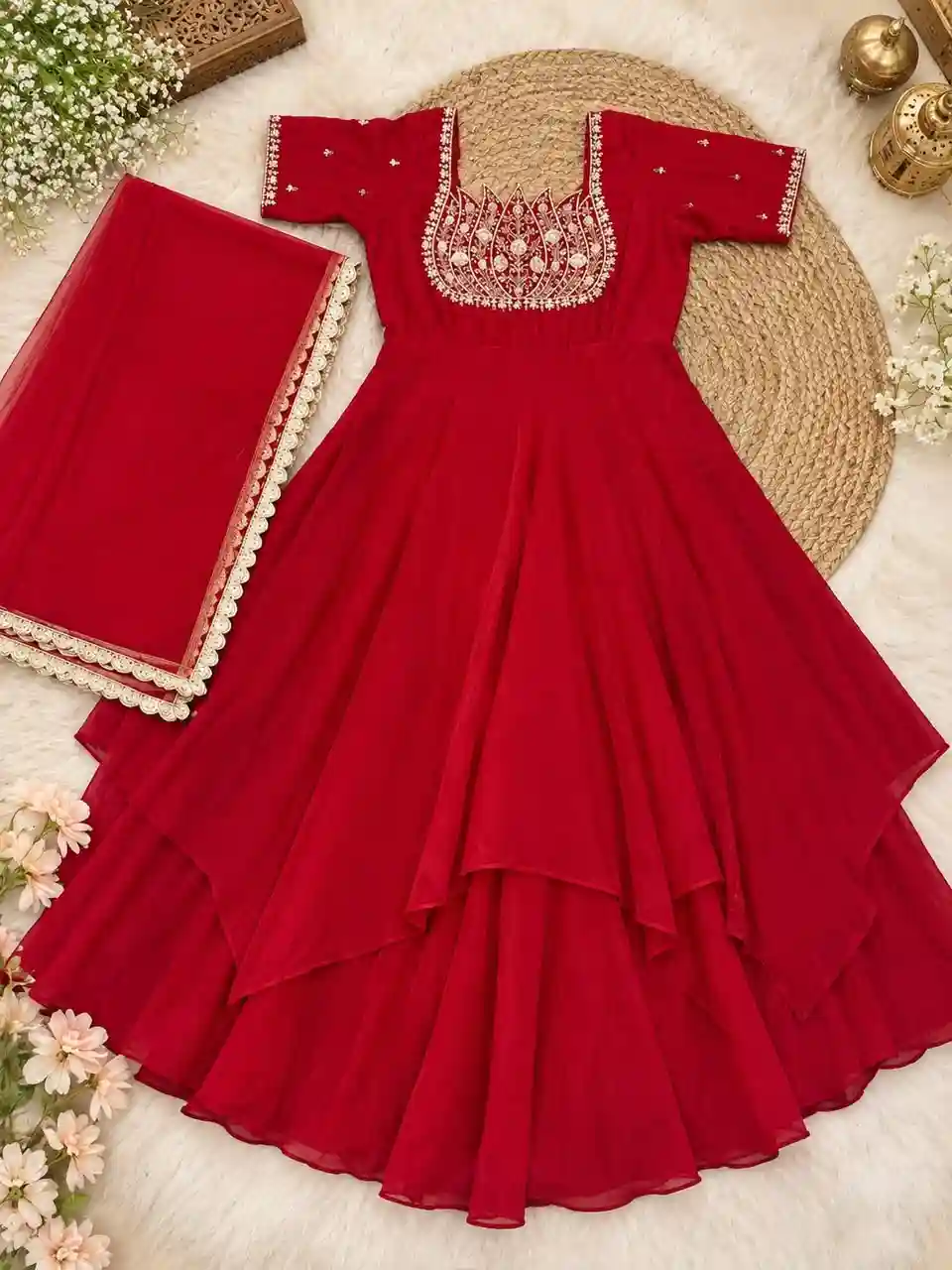 Fendy crush Double Layered gown ( Lotus1)
