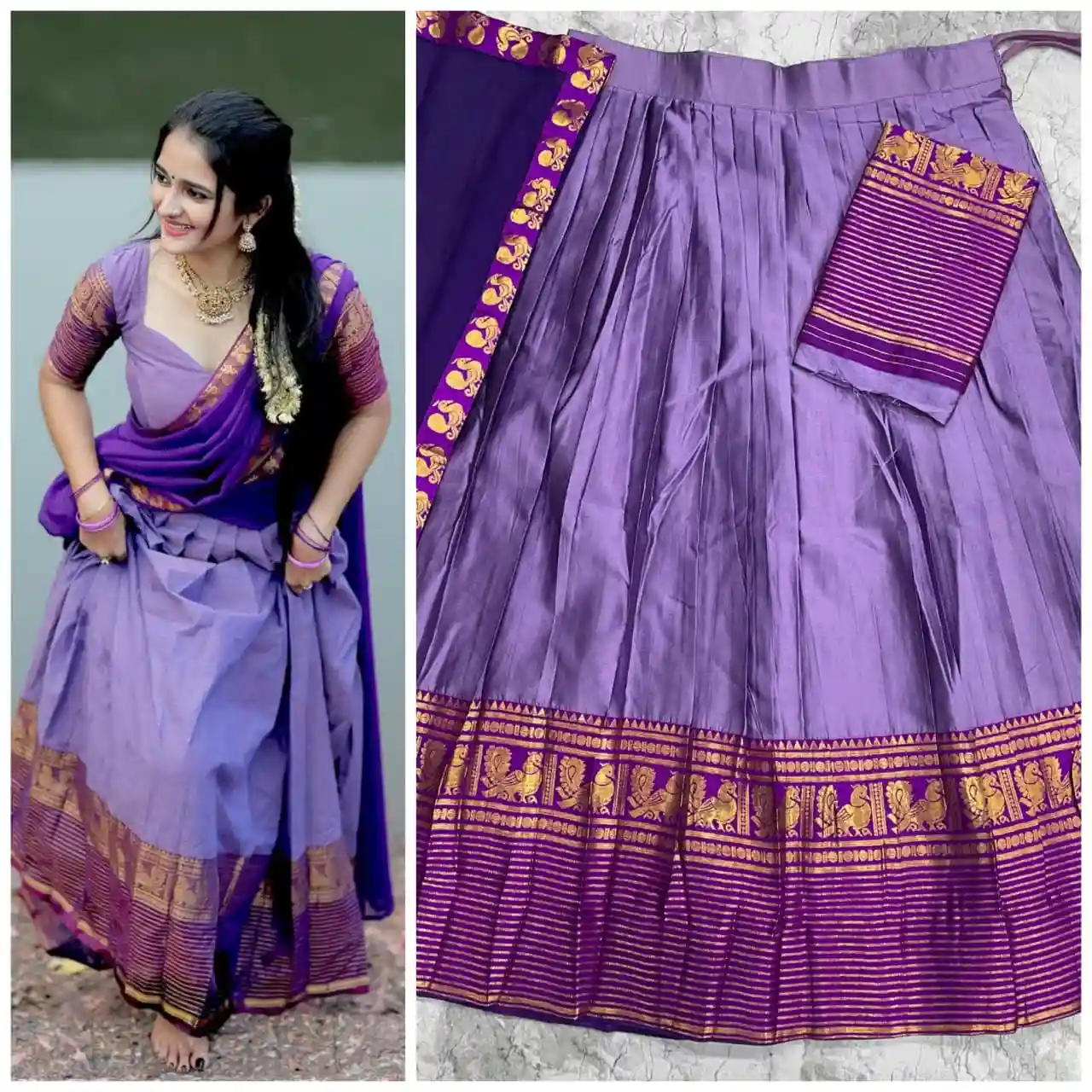 The South-style Kanjivaram Type silk lehenga (L31)