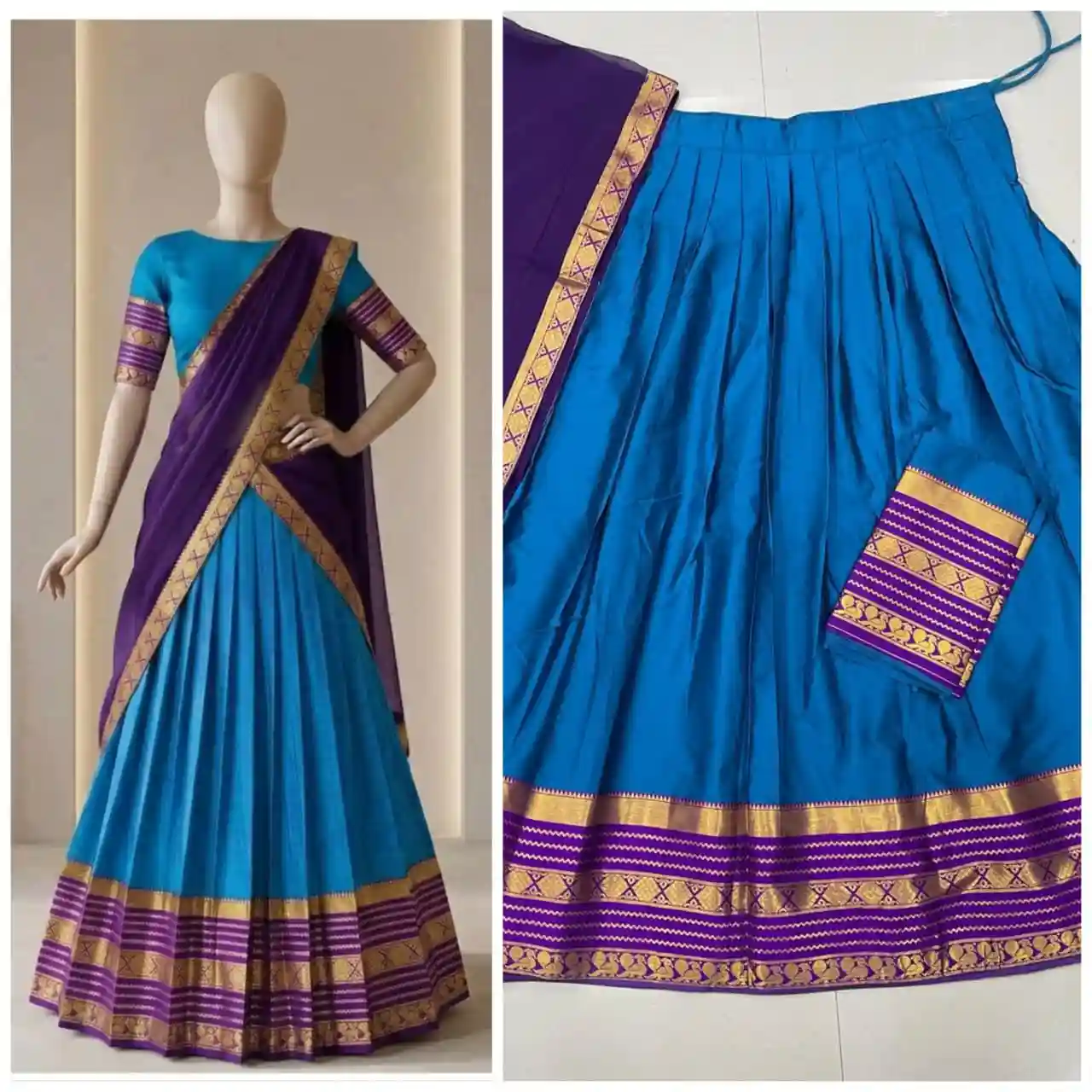 The South-style Kanjivaram Type silk lehenga (L23)